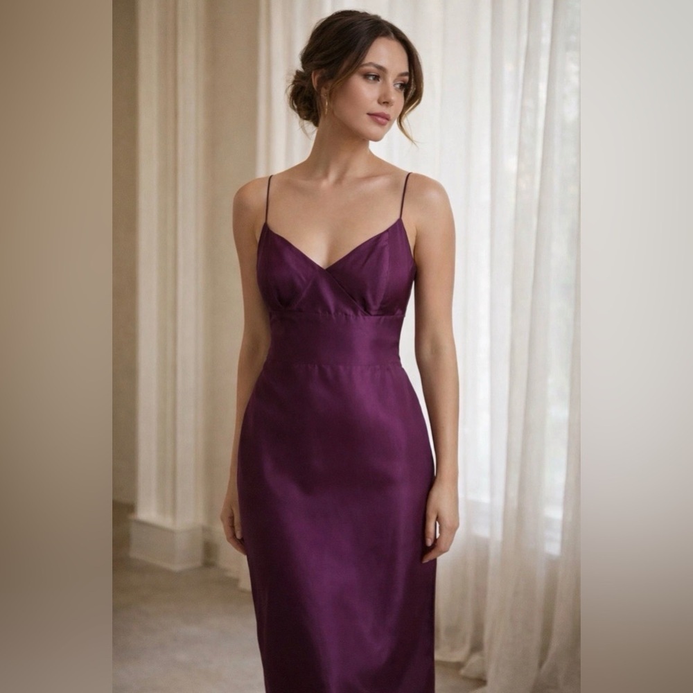 Jenny Yoo Collection Womens Dress Sz 8 Purple Silk Special Occasion Bridesmaid